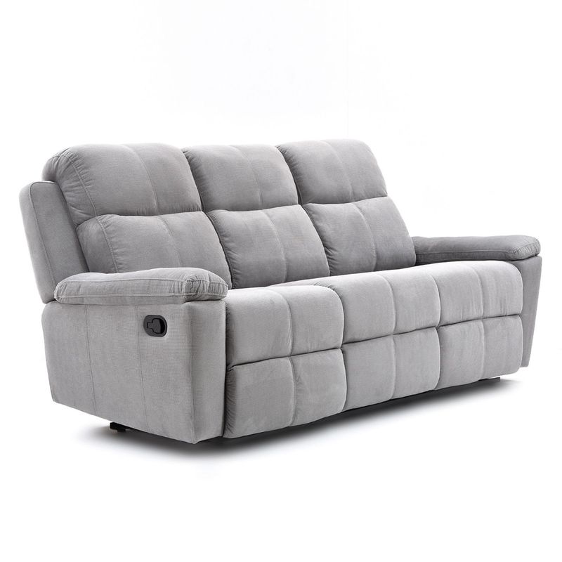 ELITE LIVING - Sofá Reclinable 3 Puestos Microfibra Mecánico Marsella - Mueble - Mueble