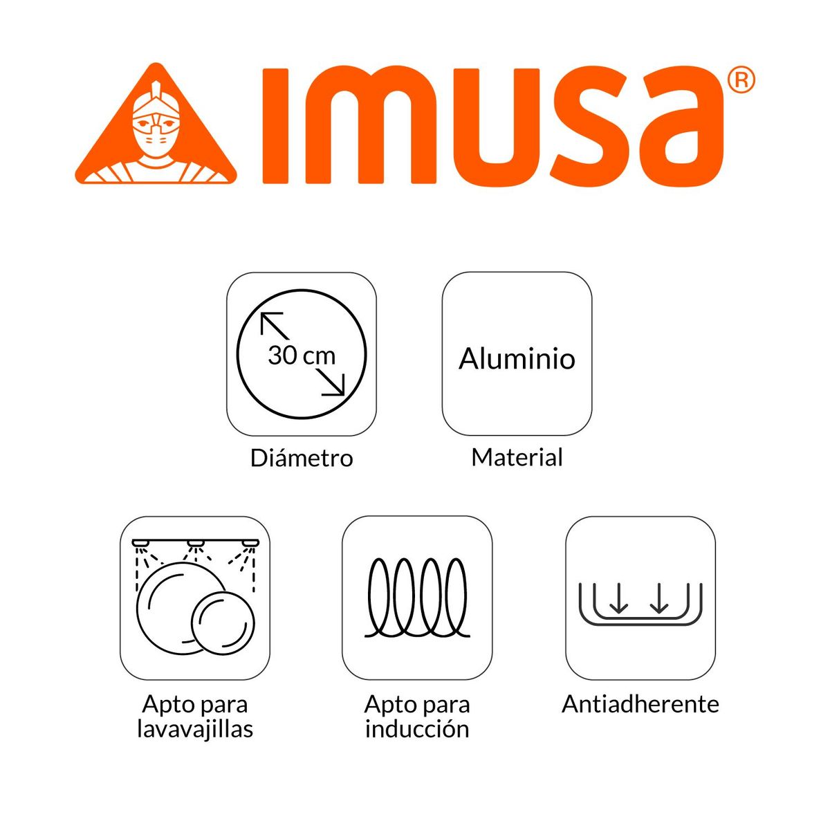 IMUSA - Sartén Imusa Antiadherente Aluminio 30 cm Talent Pro