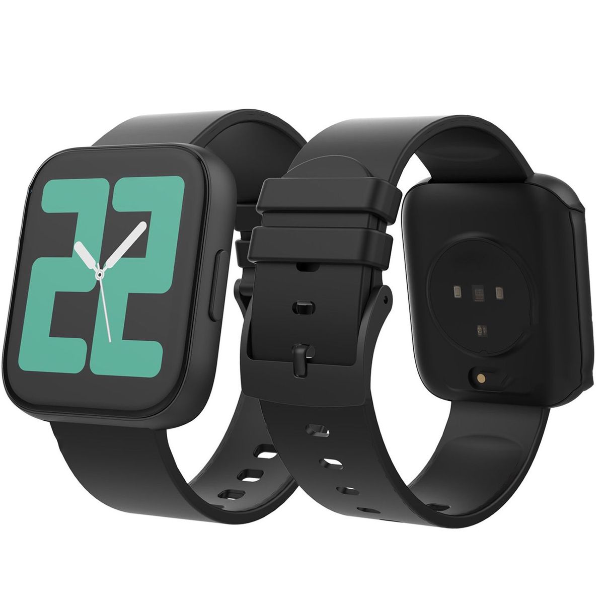 MULTITECH - Smart watch Multitech MTW2129 Negro 32 mm Reloj inteligente hombre. Monitoreo actividad diaria, ritmo cardíaco y sueño. 17 modos de entrenamiento. Resistente al agua. Compatible Android / iOS