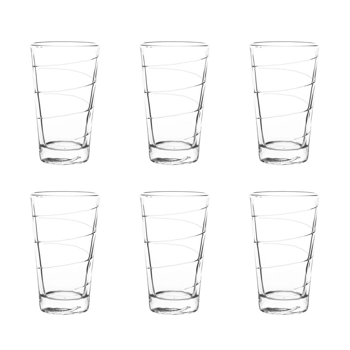 CRISTAR - Vaso de vidrio alto Cristar: 6 piezas