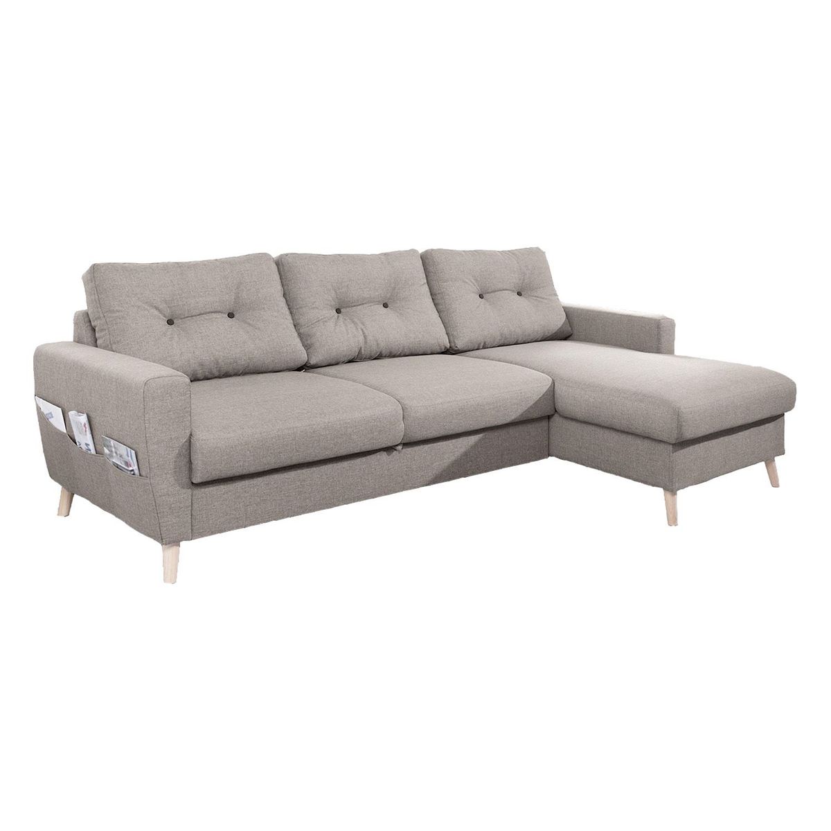 SOFA CONCEPT - Sofá en L 220 cm Perth Tela