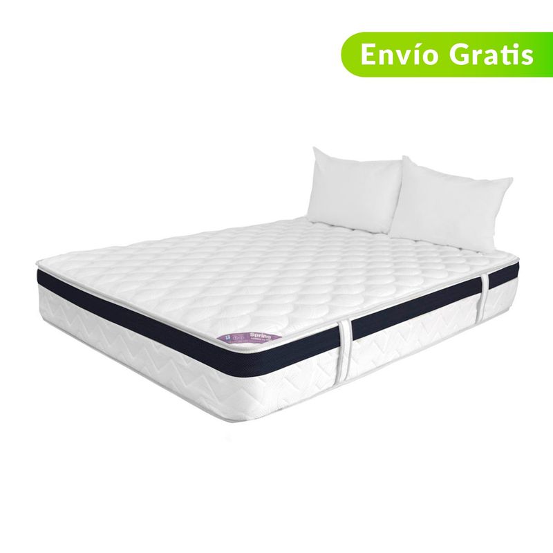 COLCHONES SPRING - Colchón Sencillo Firmeza Media Ortopédico con Pillow Resortado Exclusive Dream 100 x 190 cm + 2 Almohadas Colchones Spring