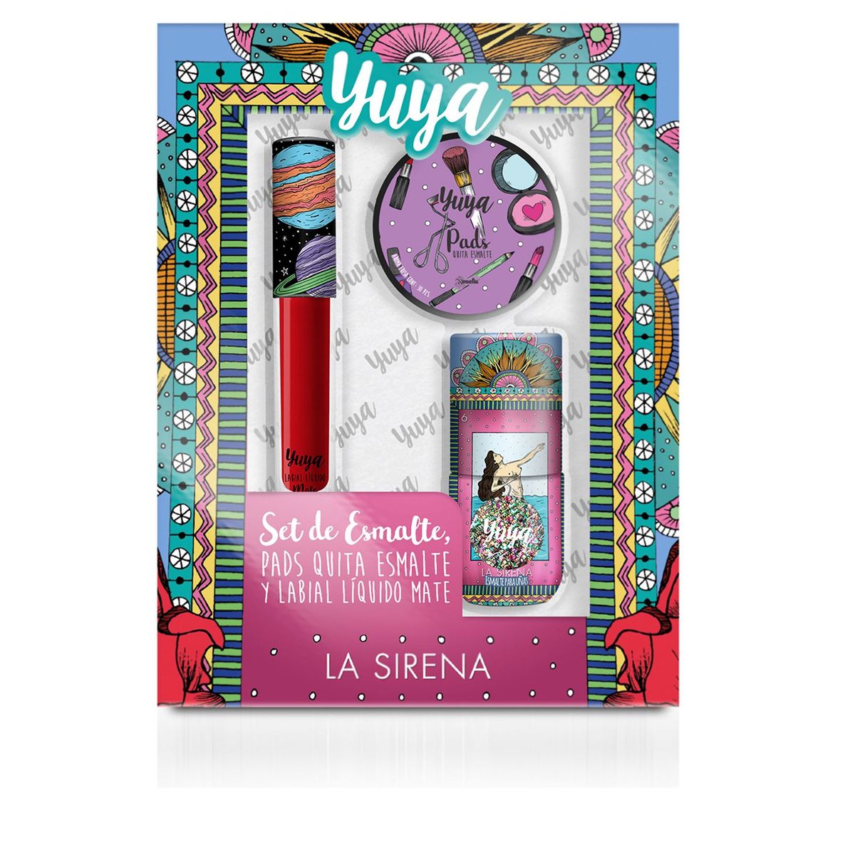 YUYA - Set 1 Esmalte + 1 Labial + 1 Pad "La Sirena"