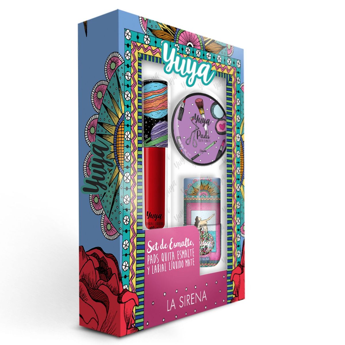 YUYA - Set 1 Esmalte + 1 Labial + 1 Pad "La Sirena"
