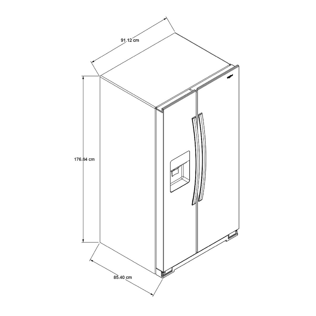 WHIRLPOOL - Nevecón Side by Side Whirlpool 692 lt Netos 7WCS25SDHM