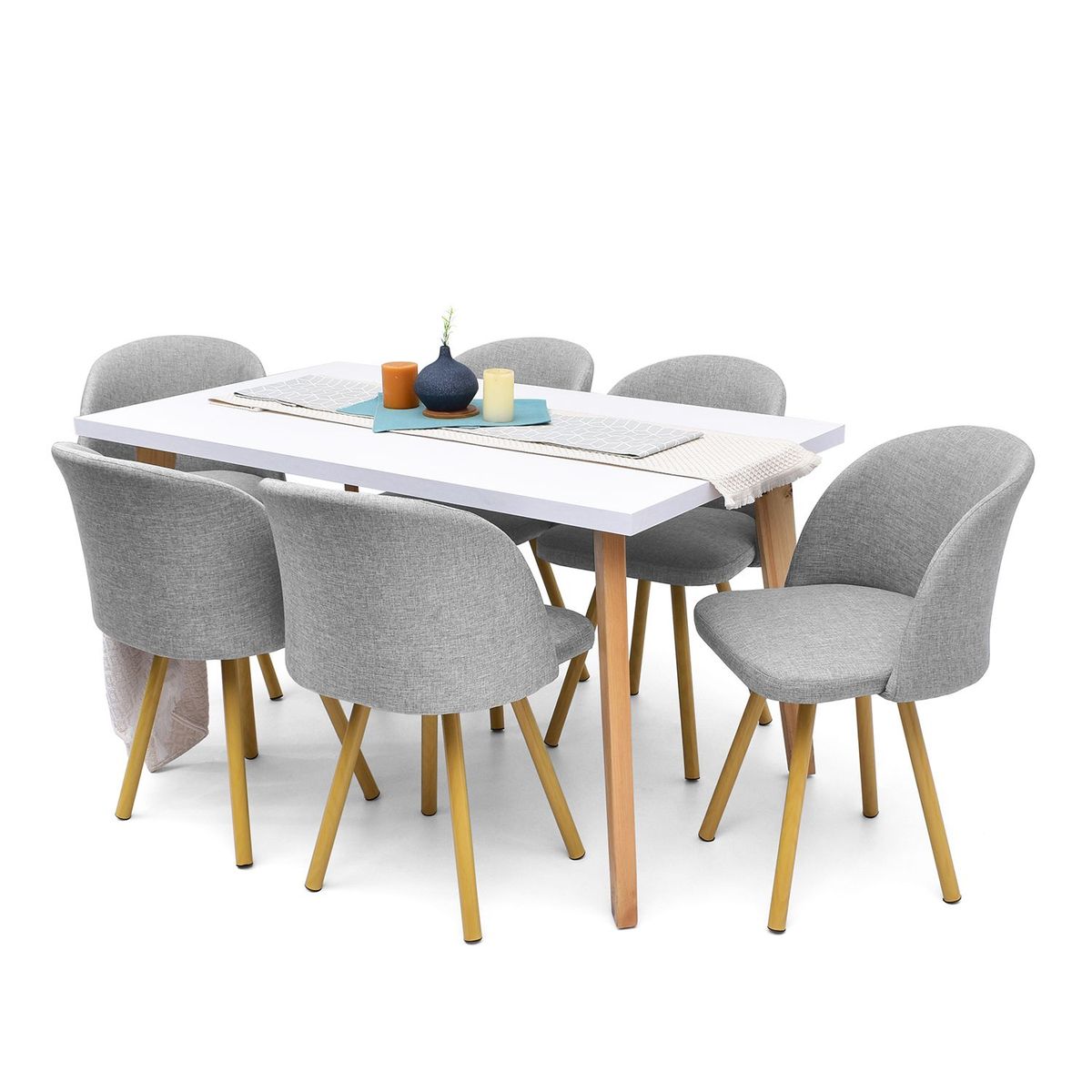 MICA - Juego de Comedor 6 Personas Rectangular Baku Mica - Mueble