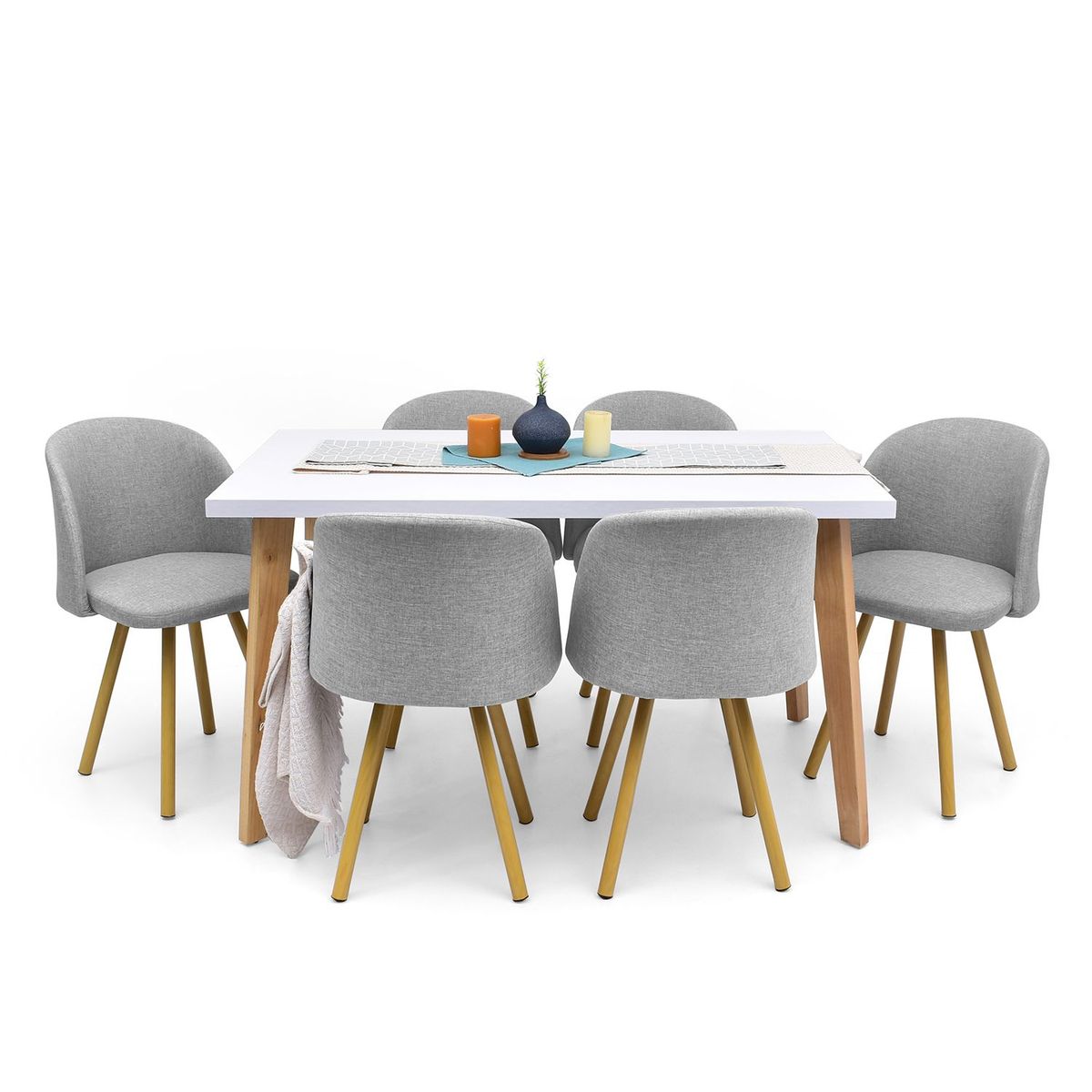 MICA - Juego de Comedor 6 Personas Rectangular Baku Mica - Mueble