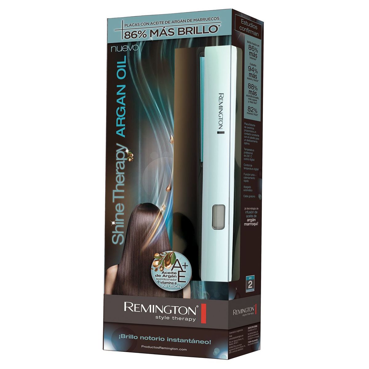 REMINGTON - Plancha de Cabello Remington con Microacondicionadores de Argán S8500A