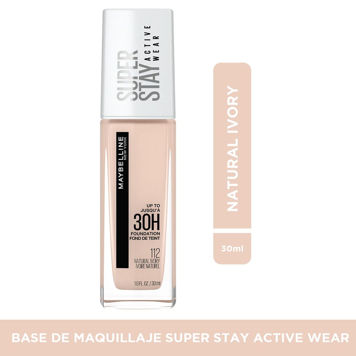 MAYBELLINE - Base de maquillaje Líquida SperStay Full Coverage Natural Beige Active Wear Maybelline 30 ml
