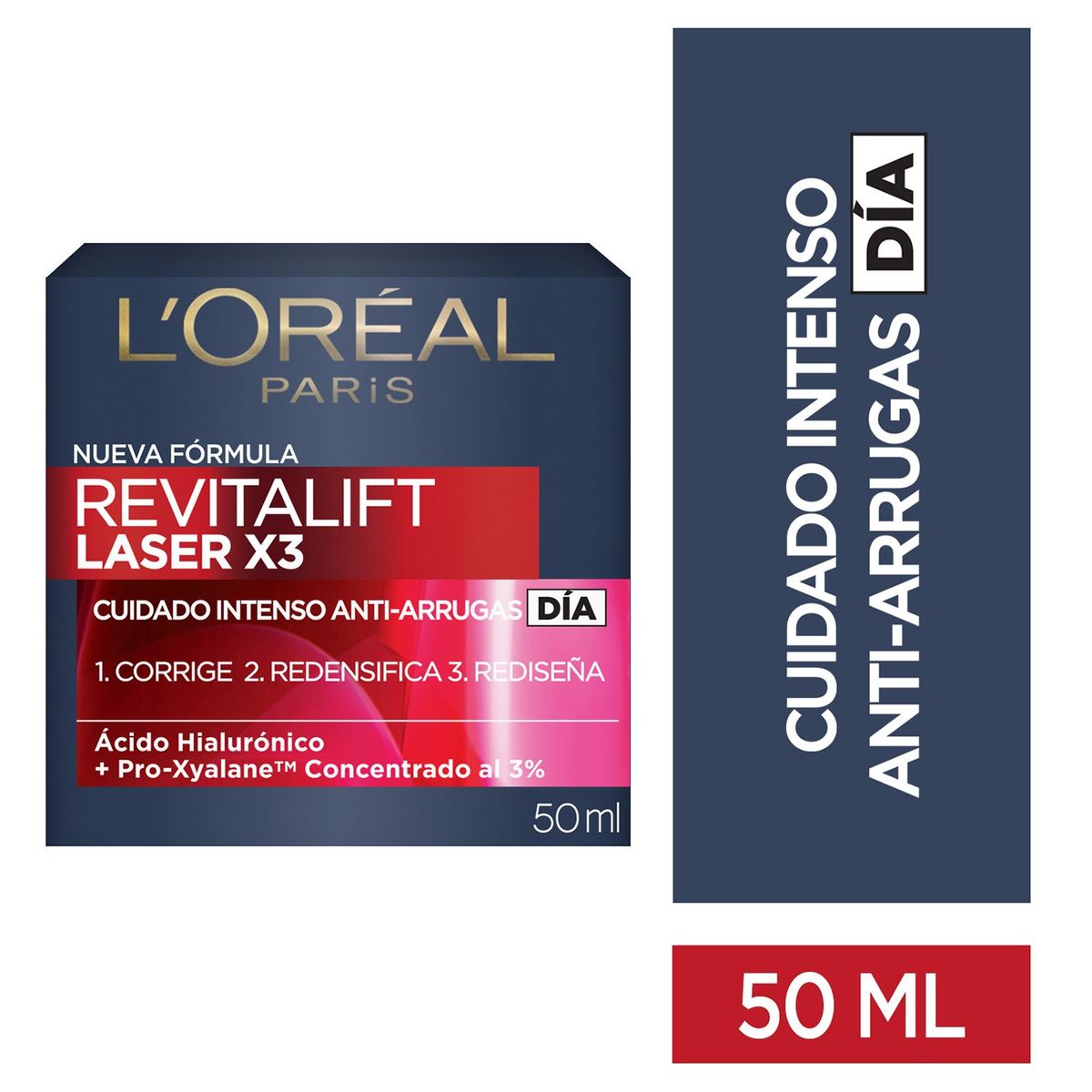 LOREAL PARIS - Hidratante Facial Revitalift Laser X3 Loreal Paris para Piel Normal 50 ml
