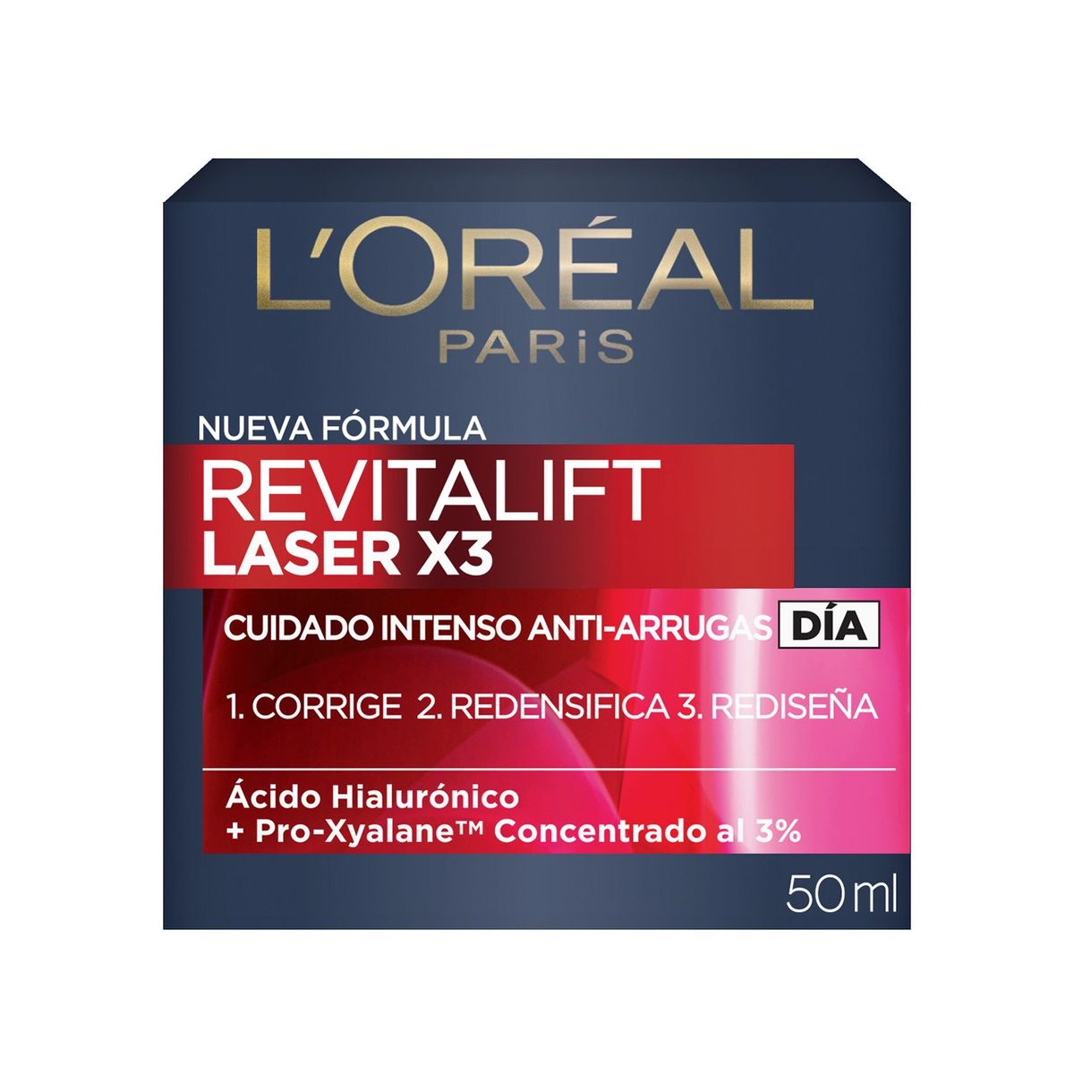 LOREAL PARIS - Hidratante Facial Revitalift Laser X3 Loreal Paris para Piel Normal 50 ml