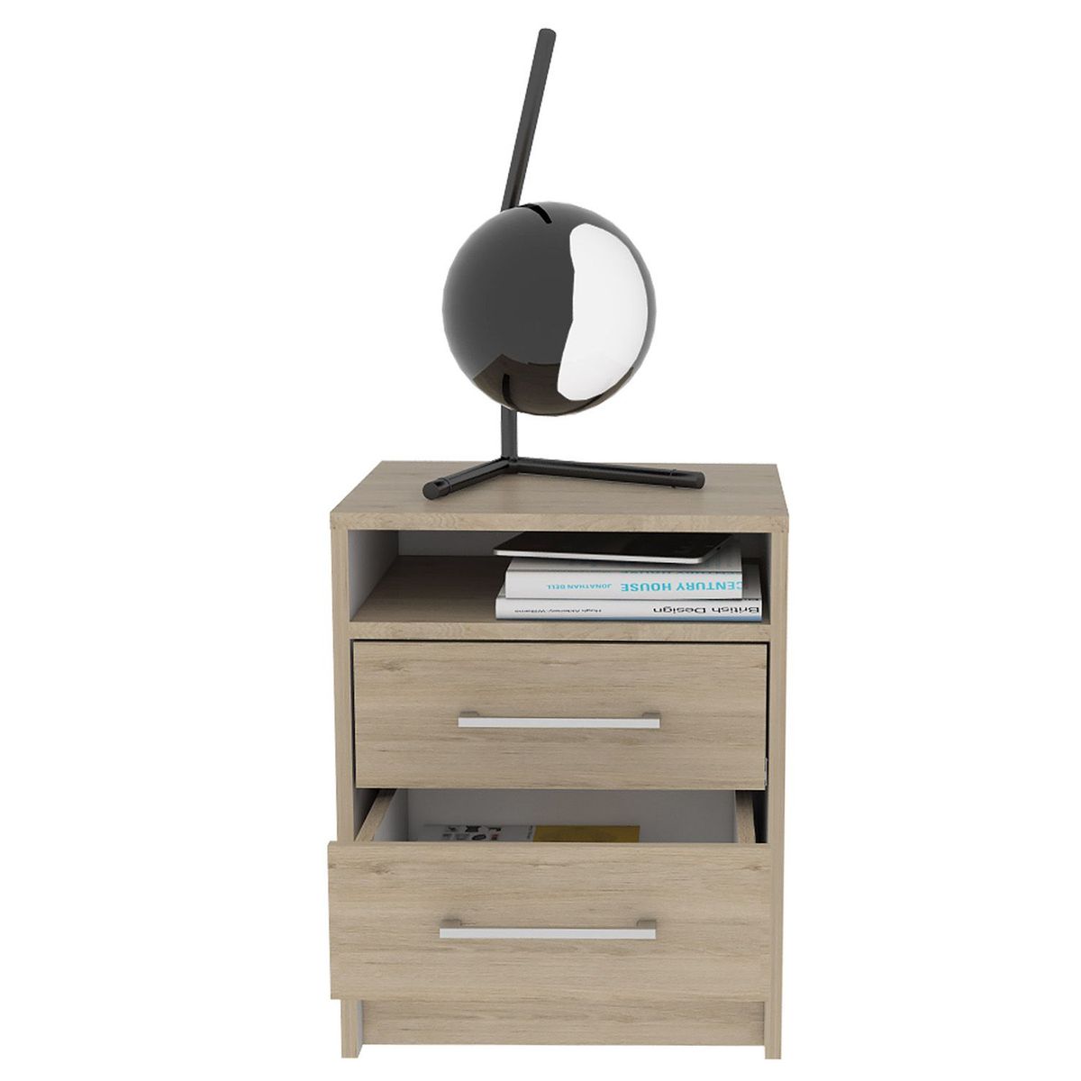 RTA MUEBLES - Mesa de Noche Moderna de 2 Cajones 50.7 x 40 x 37.3 cm RTA Muebles