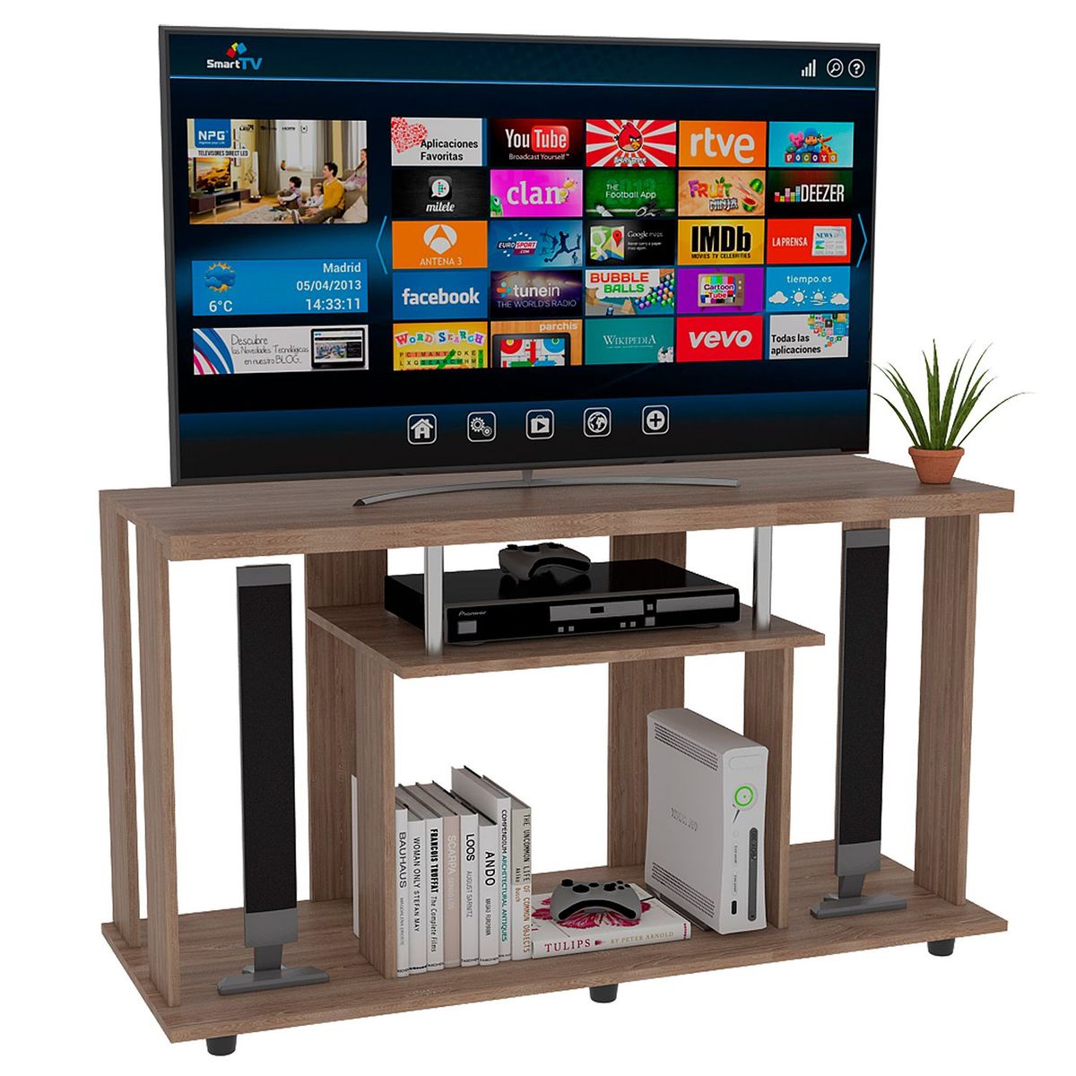 RTA MUEBLES - Mueble de Televisión Moderno de 120.9 x 67.7 x 42.1 cm  para Televisores de Hasta 50 Pulgadas, RTA Muebles