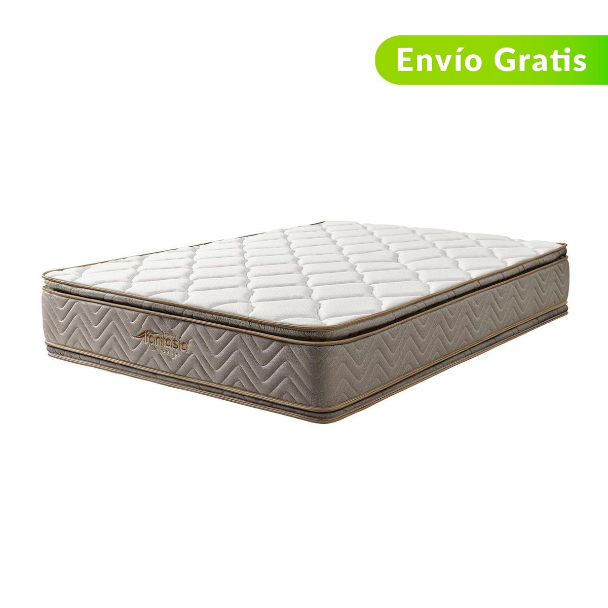 COLCHONES FANTASIA - Colchón Doble Firmeza Media Ortopédico Resortado con Doble Pillow Galaxy 140 x 190 cm Colchones Fantasía  Falabella 