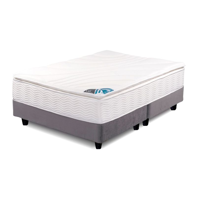 AMERICANA DE COLCHONES - Colchón con basecama Doble Firmeza Suave Espuma American Best Dream 140 x 190 cm + 2 Almohadas Americana de Colchones