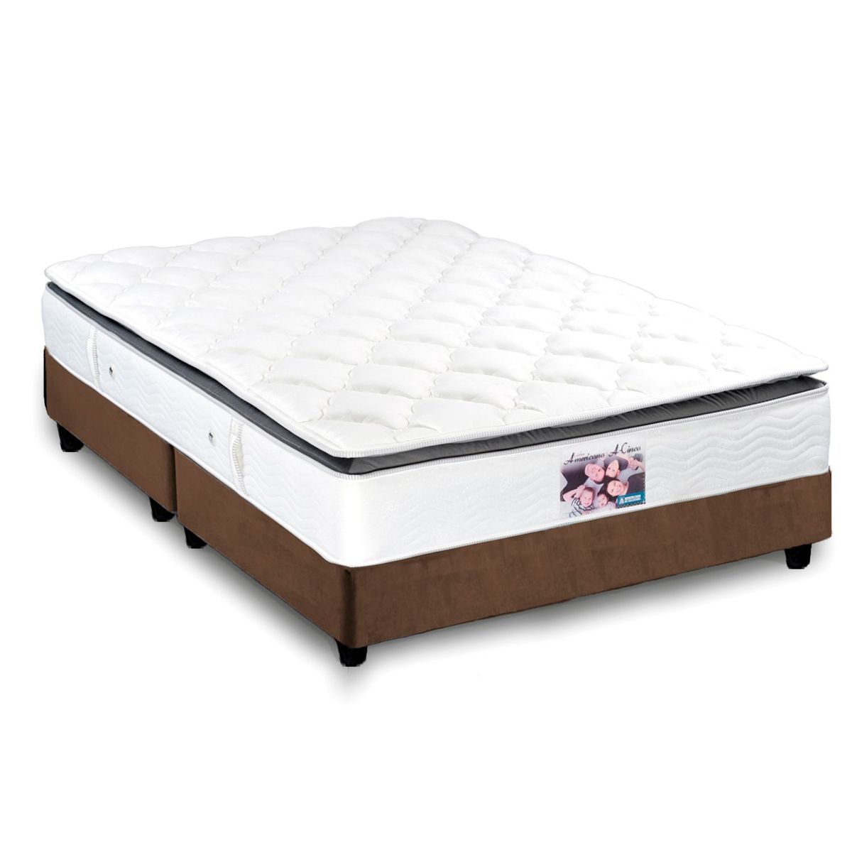 AMERICANA DE COLCHONES - Colchón con basecama Doble Espuma American A-Cinco 140 x 190 cm + 2 Almohadas Americana de Colchones
