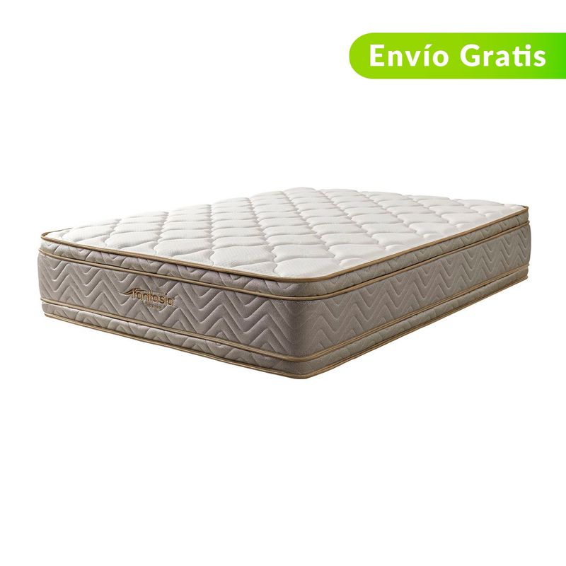 COLCHONES FANTASIA - Colchón King Firmeza Suave Ortopédico Resortado con Doble Pillow Optims 200 x 200 cm Colchones Fantasía - 0% Interés a 3 o 6 Cuotas Pagando con tu CMR Banco Falabella 