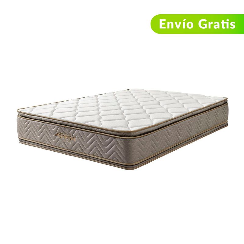 COLCHONES FANTASIA - Colchón Semidoble Firmeza Media Ortopédico Resortado con Doble Pillow Galaxy 120 x 190 cm Colchones Fantasía - 0% Interés a 3 Cuotas Pagando con tu CMR Banco Falabella