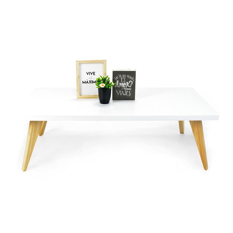 MICA - Mesa de Centro Moderna Rectangular  en Aglomerado MDP Tunez 60 x 33 x 120 cm Mica  - Mueble