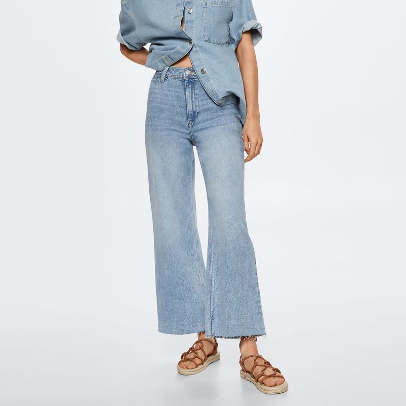 MANGO - Jean Culotte Tiro Alto Mujer MANGO