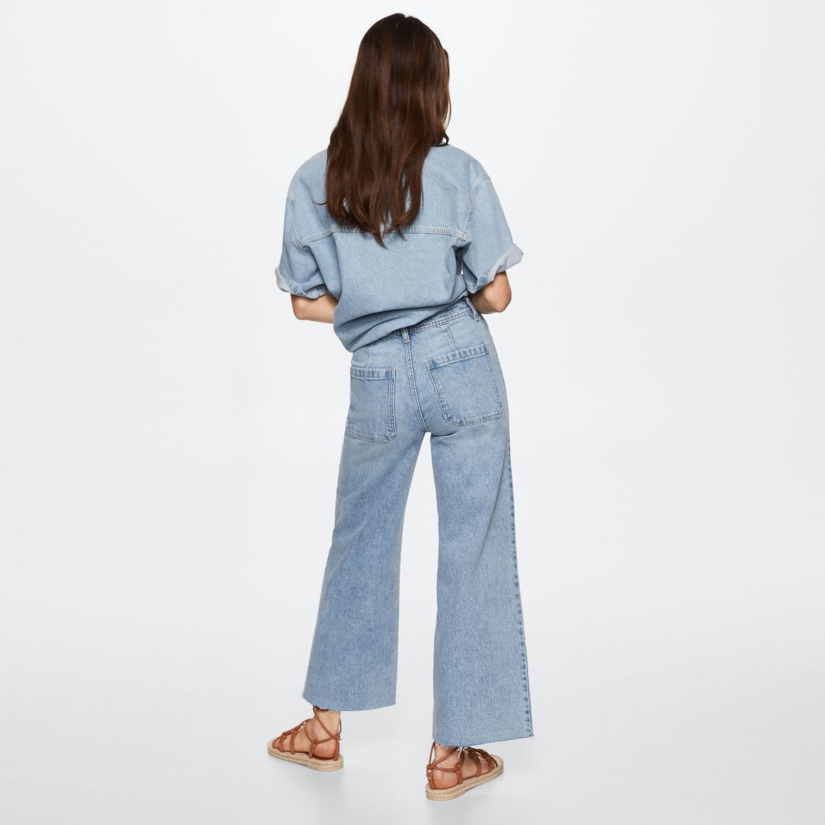 MANGO - Jean Culotte Tiro Alto Mujer MANGO