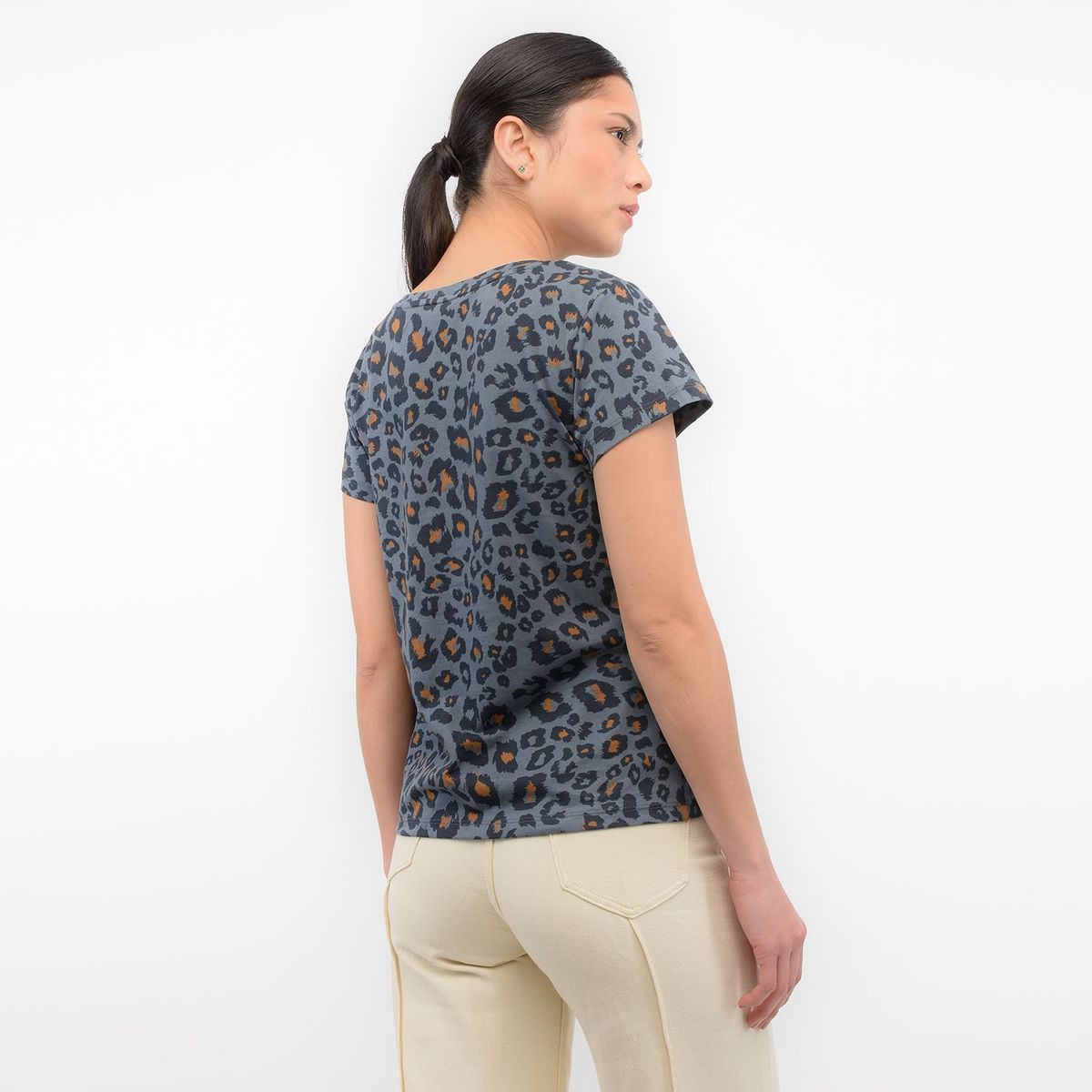 BASEMENT - Camiseta con Estampado para Mujer de Algodón Manga corta Basement