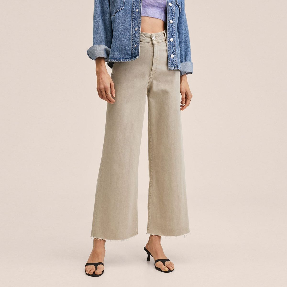 MANGO - Jean Culotte Tiro Alto Mujer MANGO