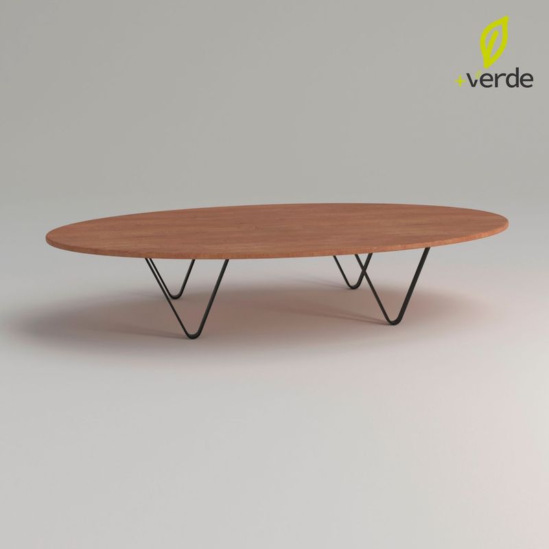 DKO DESIGN - Mesa de Centro Moderna Ovalada  en Melamina  120 x 36 x 60 cm DKO Design  - Mueble