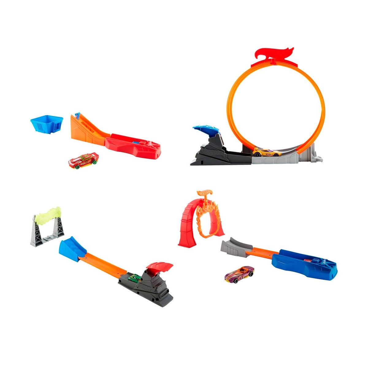 HOT WHEELS - Pista de carro Hot Wheels: Pista de acrobacias. Incluye 1 carro. Surtido