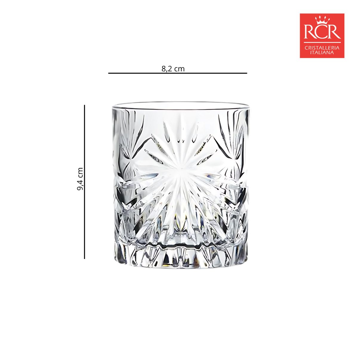 RCR - Vaso de cristal para Whisky RCR: 310 ml 4 piezas