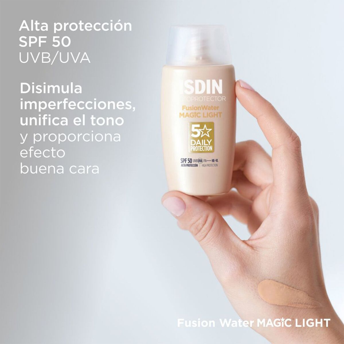 ISDIN - Bloqueador Solar Fusion Water Color Light Isdin para Todo tipo de piel 50 ml