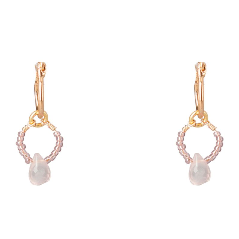 MERCEDES SALAZAR - Aretes Cuarzo Rosado
