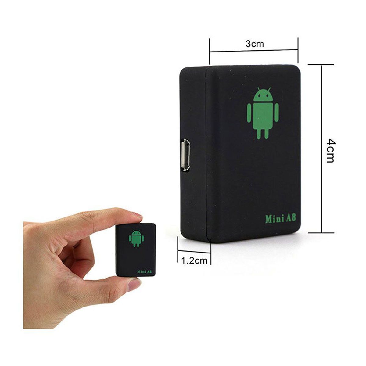 DANKI - Mini rastreador gps portatil a8 localizador sos