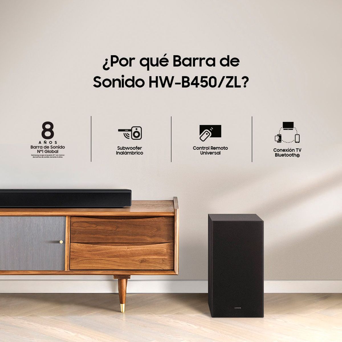 SAMSUNG - Barra de sonido Samsung HW-B450/ZL