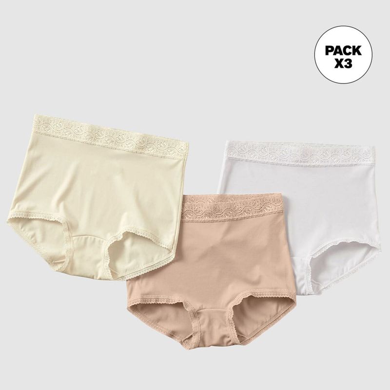 LEONISA - Calzón pack bikini Pack de 3 para Mujer LEONISA