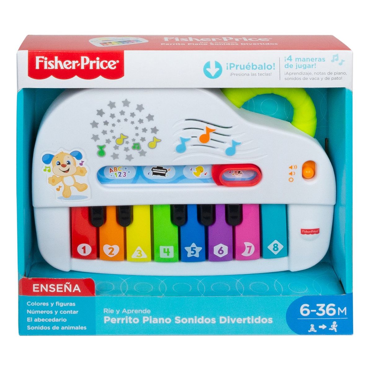 FISHER PRICE - Fisher-Price: Ríe y Aprende Perrito Piano Sonidos Divertidos