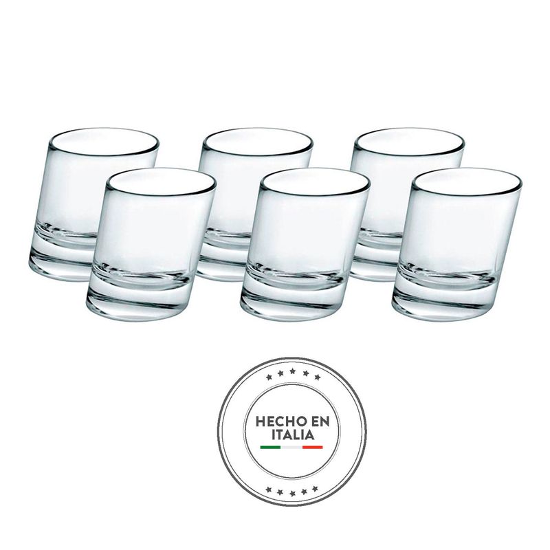 BORGONOVO - Vaso de vidrio corto Borgonovo: 6 piezas