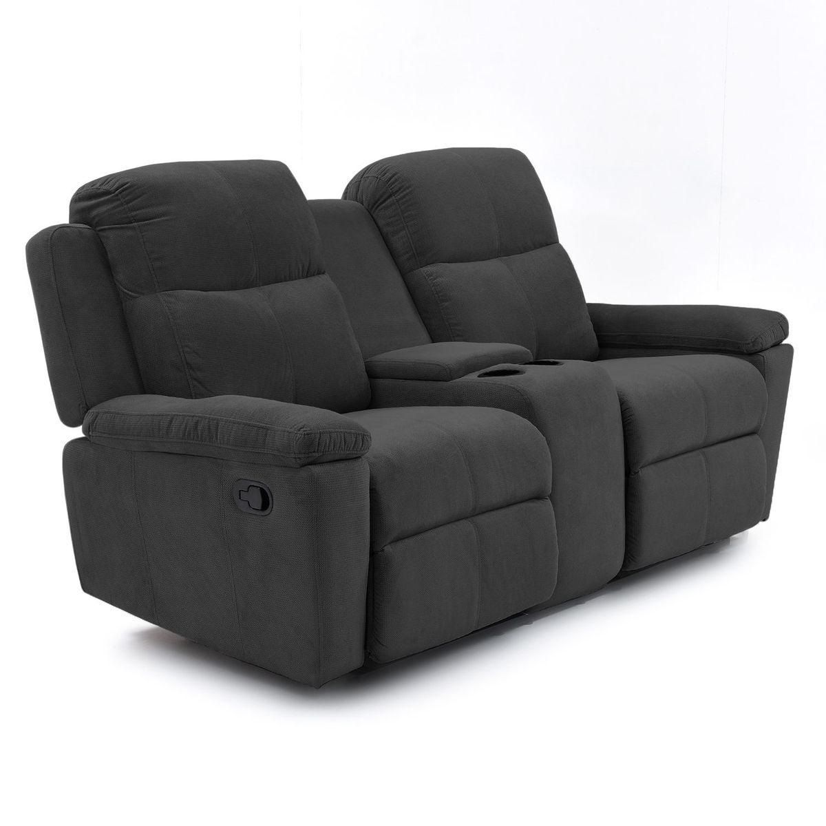 ELITE LIVING - Sofá Reclinable Moderno Microfibra 2 Puestos Mecánico Marsella 180 x 100 x 80 cm Azul Elite Living - Mueble