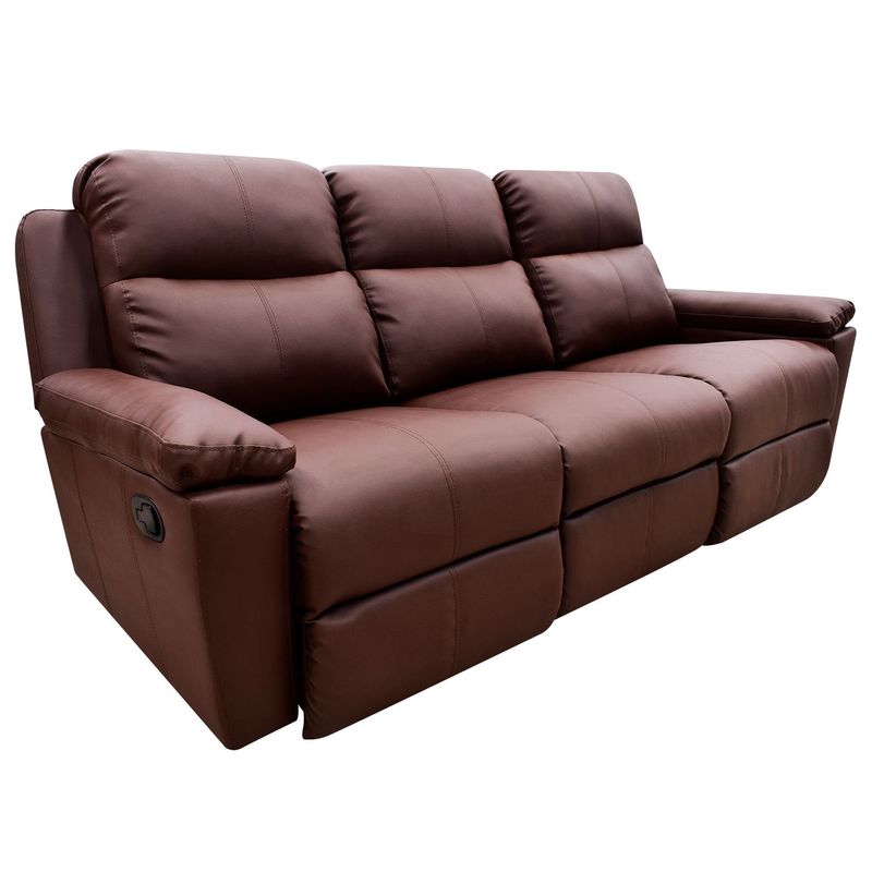 ELITE LIVING - Sofá Reclinable Moderno Cuerina 3 Puestos Marsella 200 x 100 x 80 cm Elite Living - Mueble