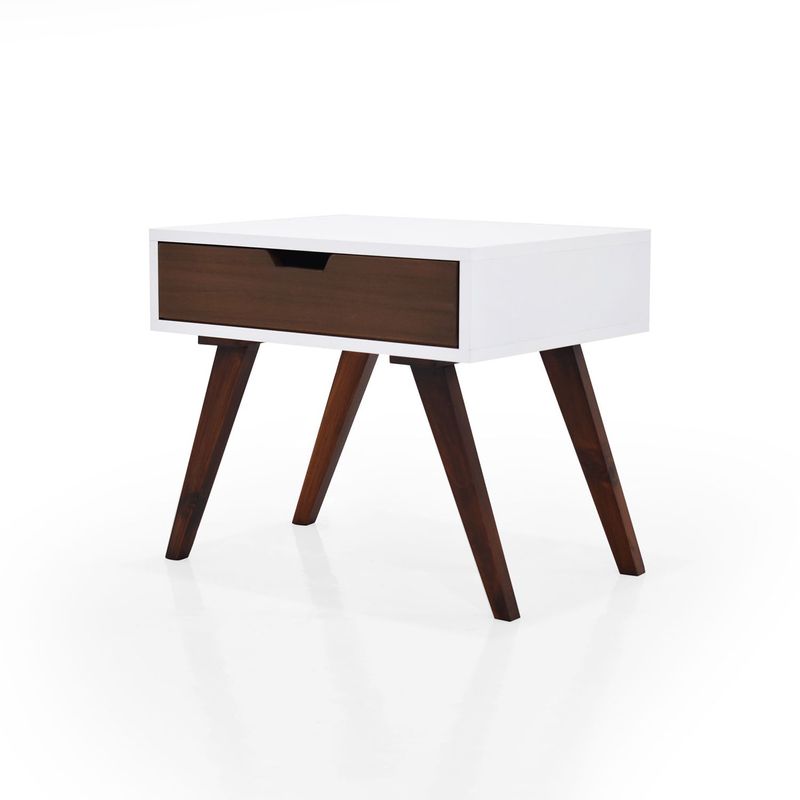 MICA - Mesa de Noche Moderna de 1 Cajón 45 x 50 x 40 cm Mica