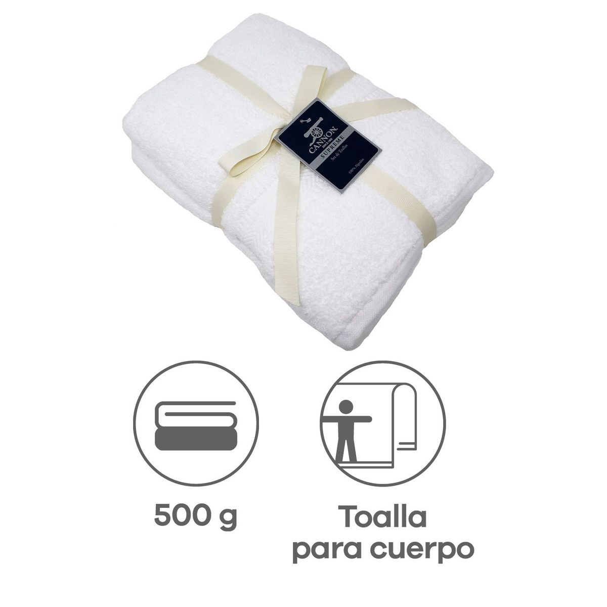 CANNON - Set x2 Toallas de Cuerpo 500 g Kk 70 x 137 cm