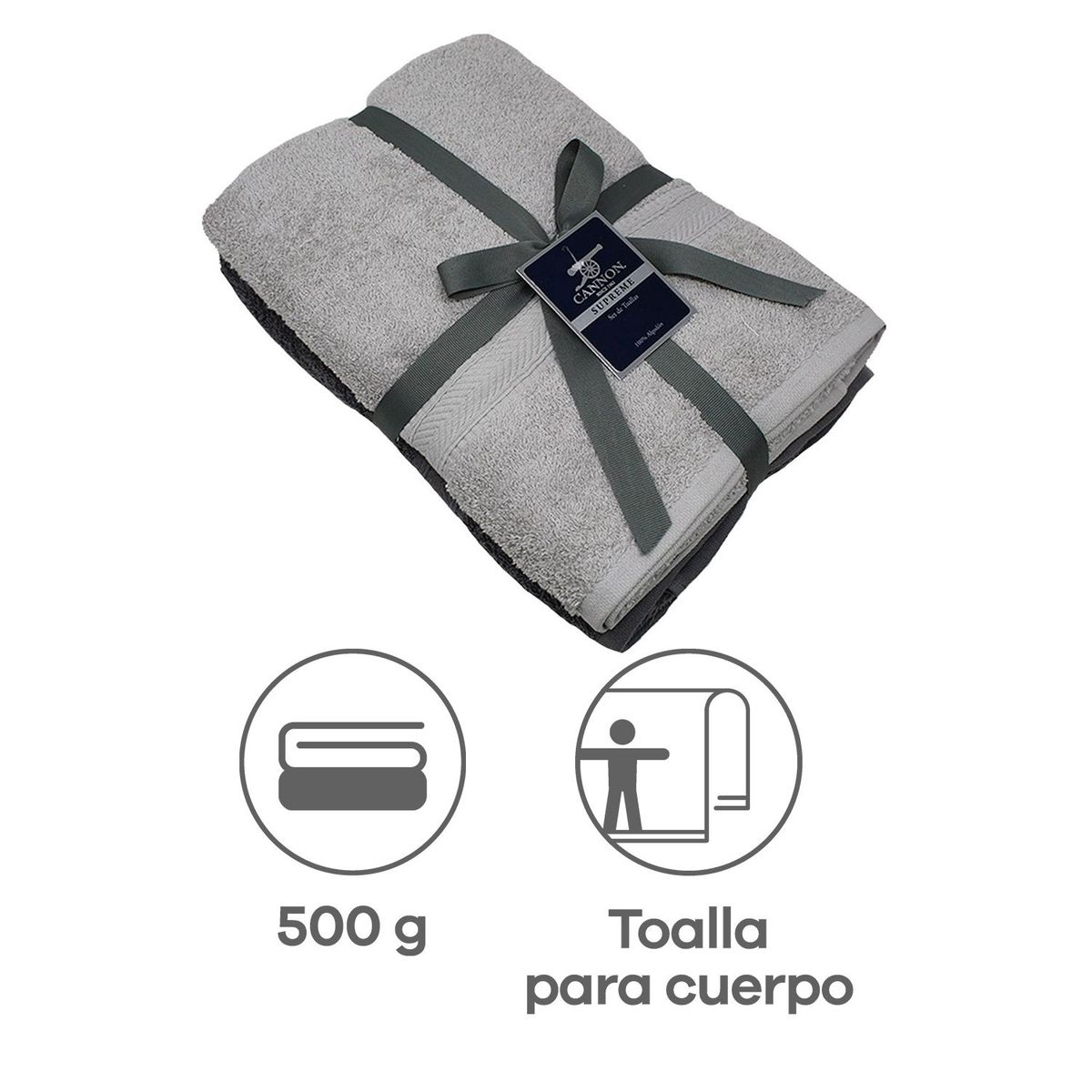 CANNON - Set x2 Toallas de Cuerpo 500 g Kk 70 x 137 cm