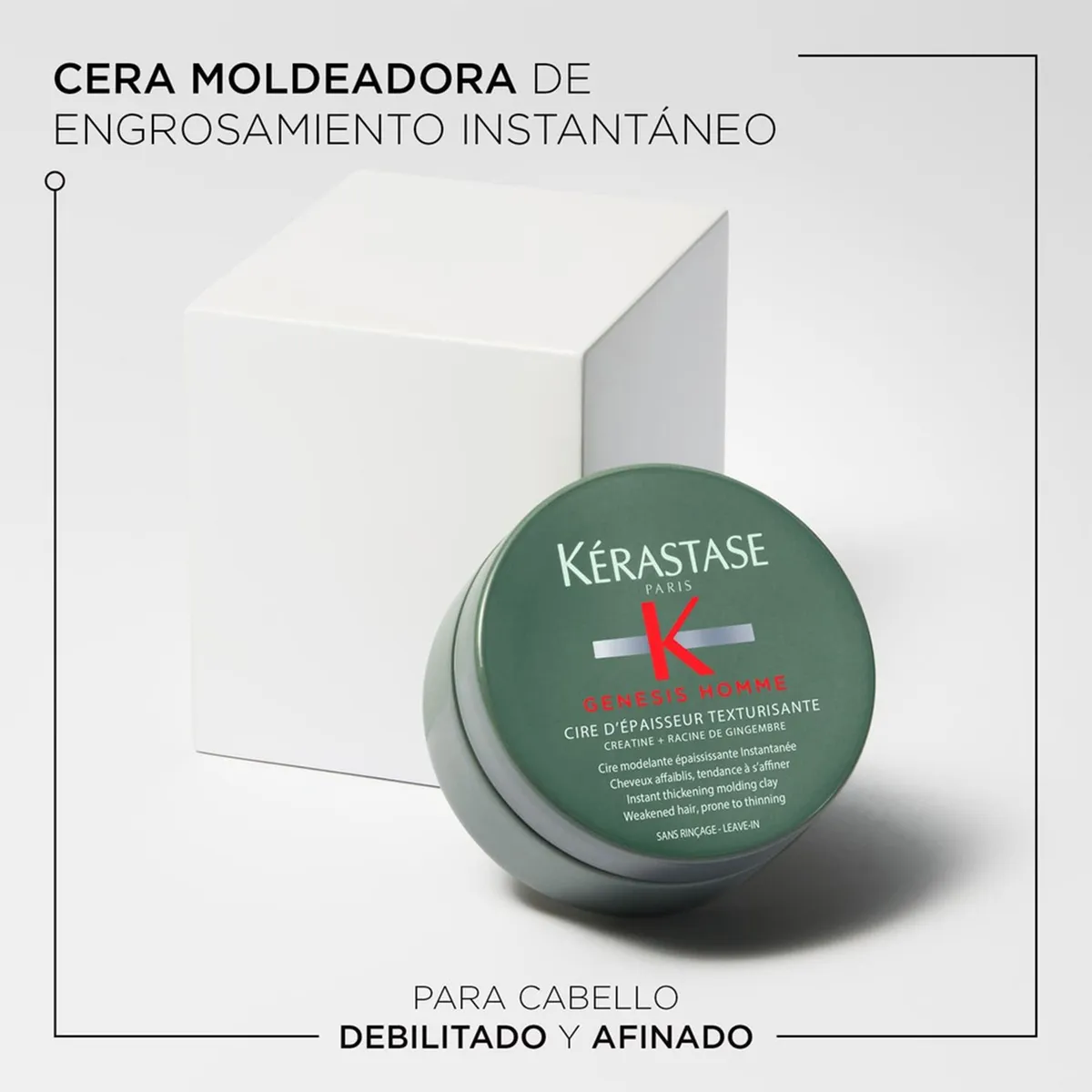 KERASTASE - Cera moldeadora Kérastase Genesis Homme Cire D'Épaisseur engrosamiento instantáneo  75ml
