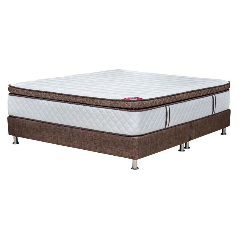 COLCHONES SPRING - Colchón con basecama Queen Resortes Pocket Pegaso 160 x 190 cm + Protector Colchones Spring