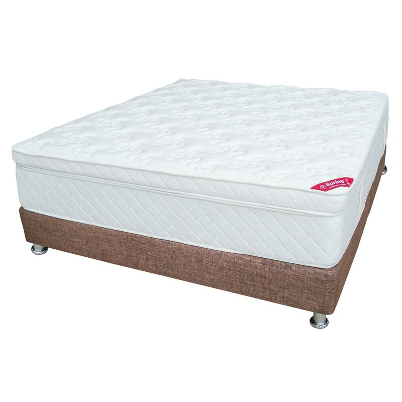 COLCHONES SPRING - Colchón con basecama Queen Resortes Pocket Infinity 160 x 190 cm + Protector Colchones Spring