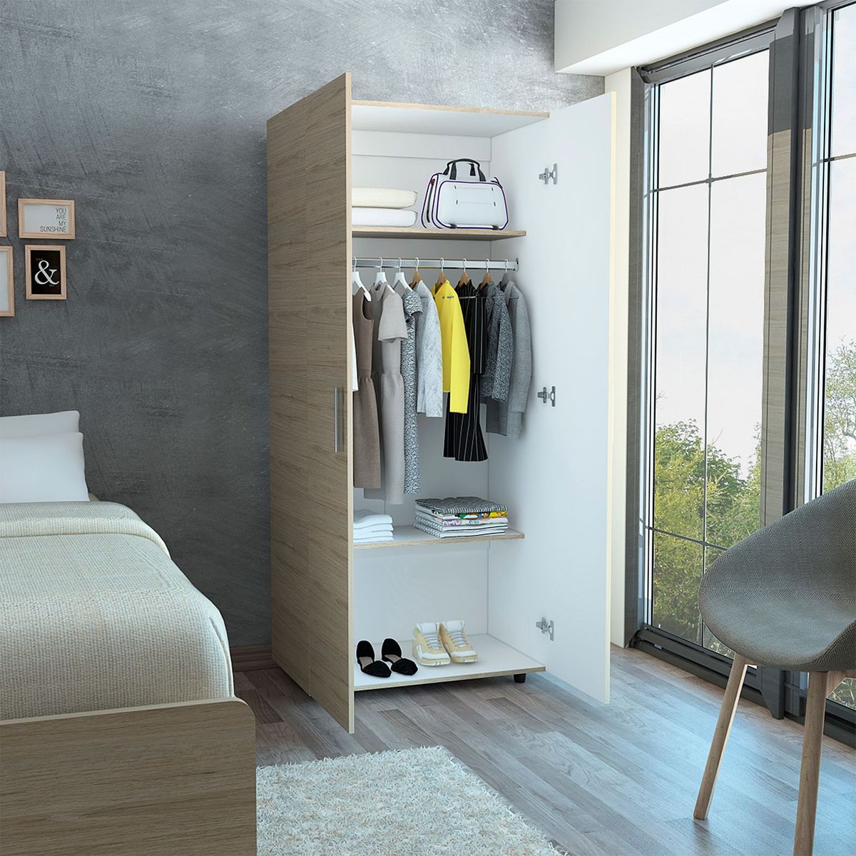 RTA MUEBLES - Closet Moderno en Aglomerado MDP 2 Puertas  181 x 80 x 49 cm RTA Design  - Mueble