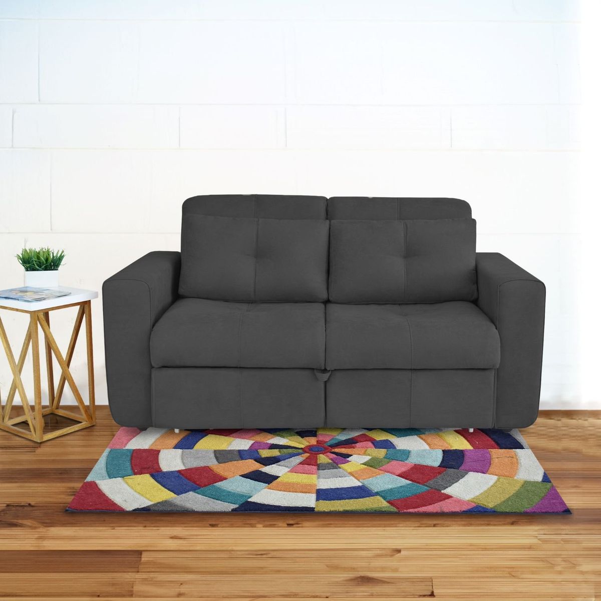 ELITE LIVING - Sofá Cama 2 Puestos Tela Bourbon