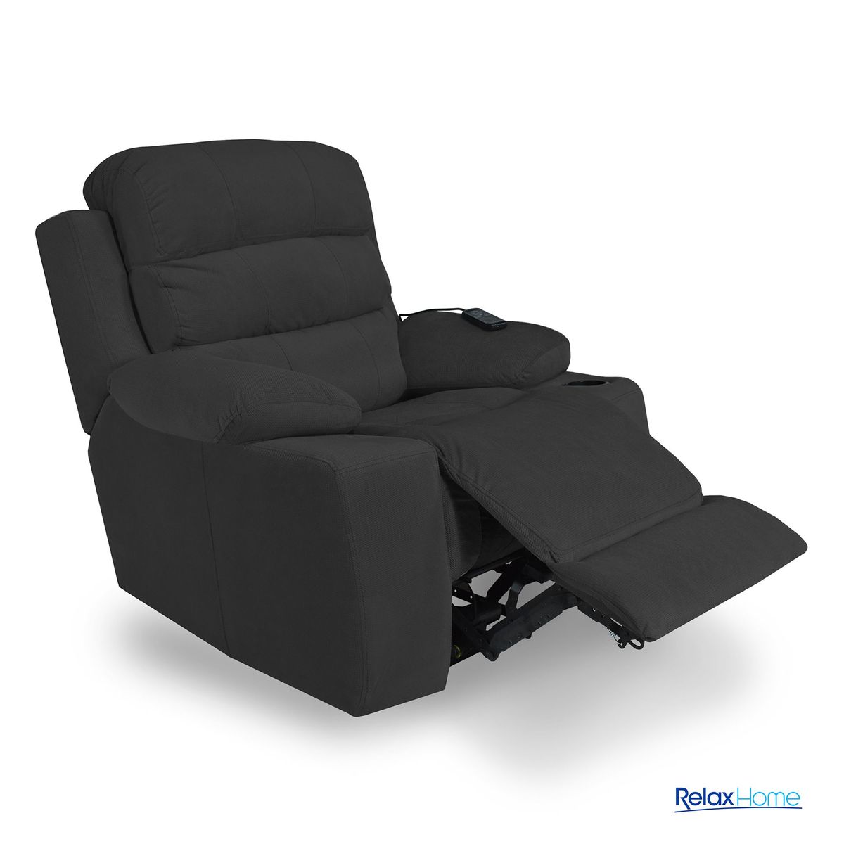 ELITE LIVING - Silla Reclinable 1 puesto Microfibra Mecánica con Vibromasaje 90 X 100 X 80 cm Gris Claro Elite Living - Mueble