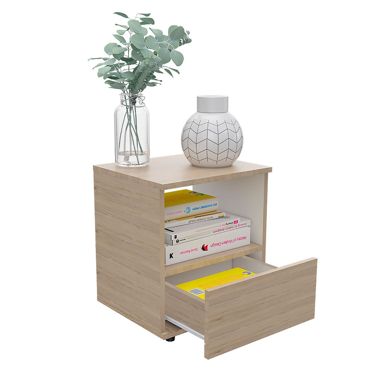 RTA MUEBLES - Mesa de Noche Moderna con 1 Cajón 45 x 40 x 356 cm RTA Muebles 