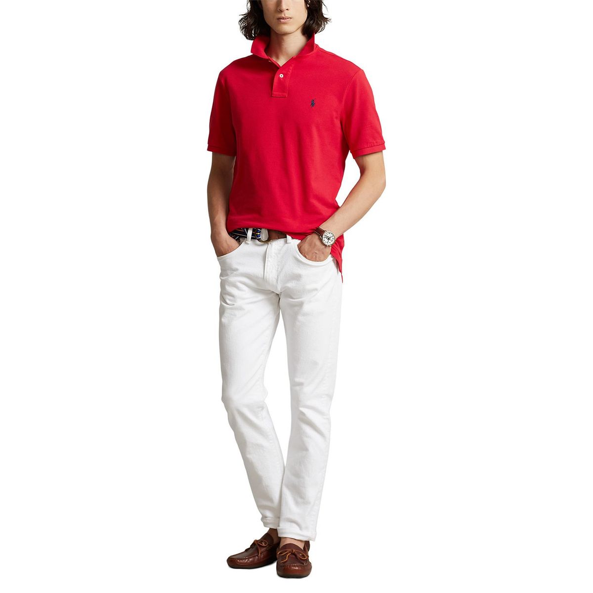 POLO RALPH LAUREN - Camiseta Polo Hombre Manga Corta Custom Slim Fit Polo Ralph Lauren